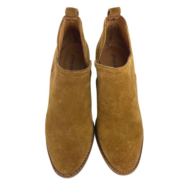 Jeffrey Campbell Rosalee Tan Suede Block Heel Western Ankle Boots Booties 6.5 - Picture 2 of 6